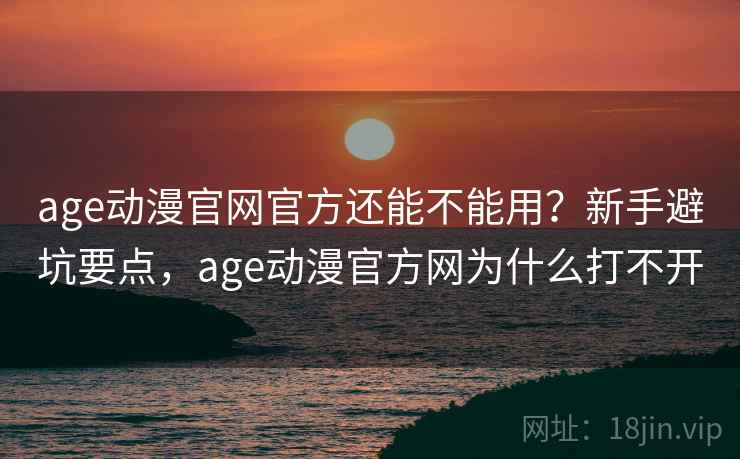 age动漫官网官方还能不能用？新手避坑要点，age动漫官方网为什么打不开