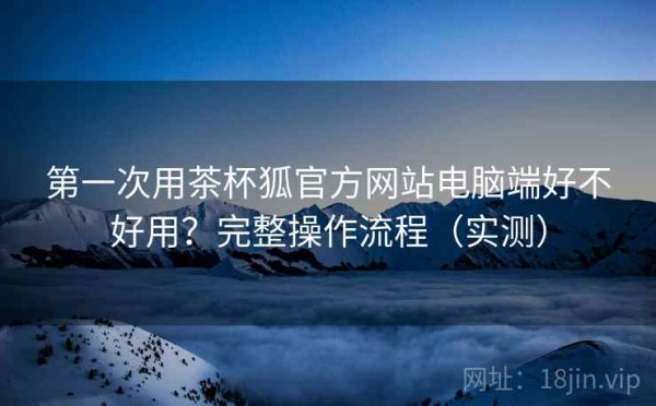 第一次用茶杯狐官方网站电脑端好不好用？完整操作流程（实测）