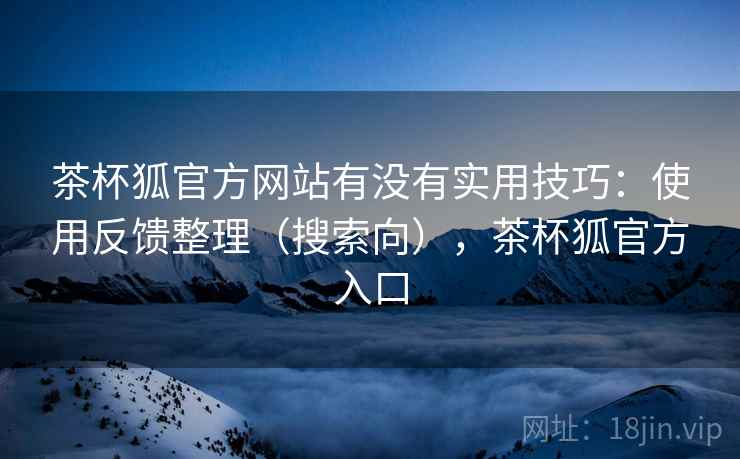 茶杯狐官方网站有没有实用技巧：使用反馈整理（搜索向），茶杯狐官方入口