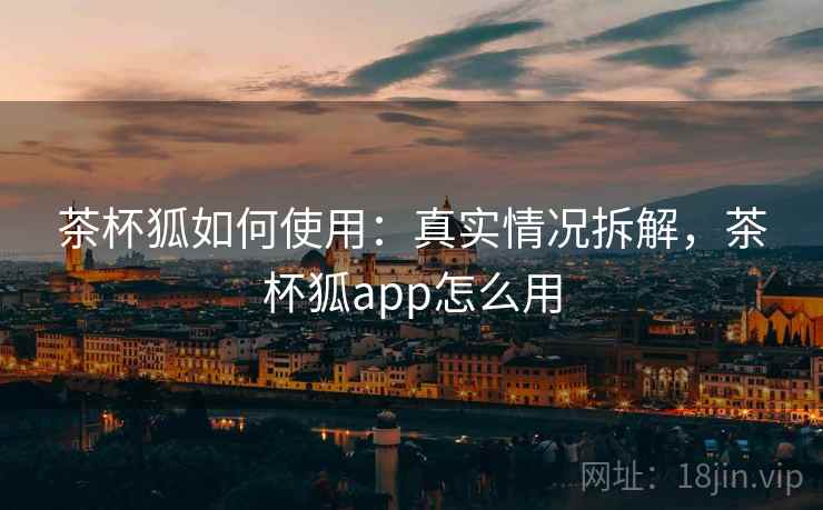 茶杯狐如何使用：真实情况拆解，茶杯狐app怎么用
