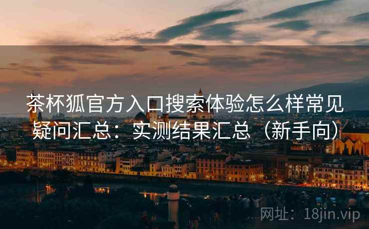 茶杯狐官方入口搜索体验怎么样常见疑问汇总：实测结果汇总（新手向）