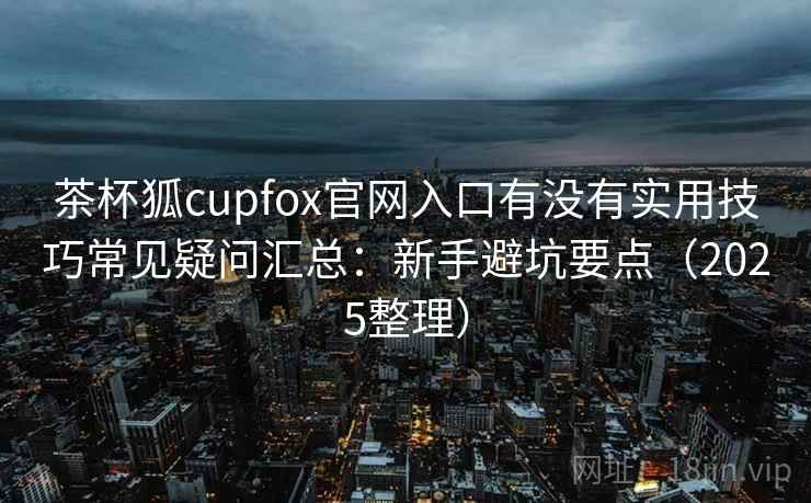 茶杯狐cupfox官网入口有没有实用技巧常见疑问汇总：新手避坑要点（2025整理）