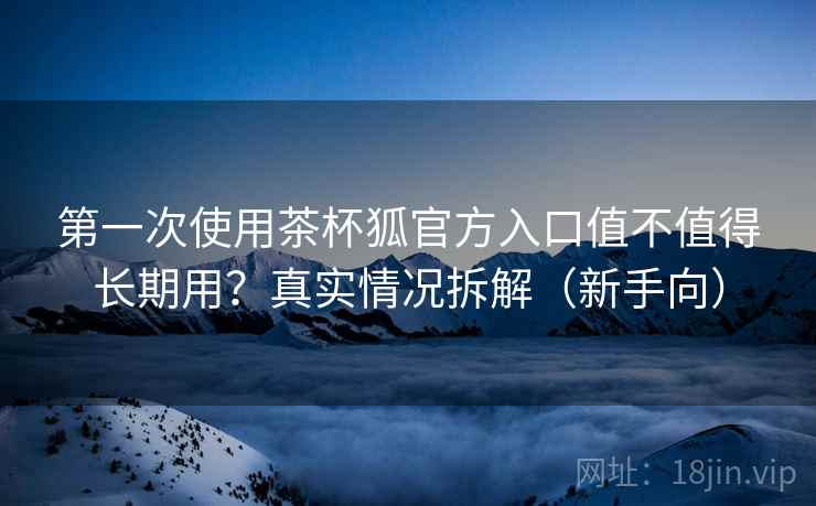 第一次使用茶杯狐官方入口值不值得长期用？真实情况拆解（新手向）